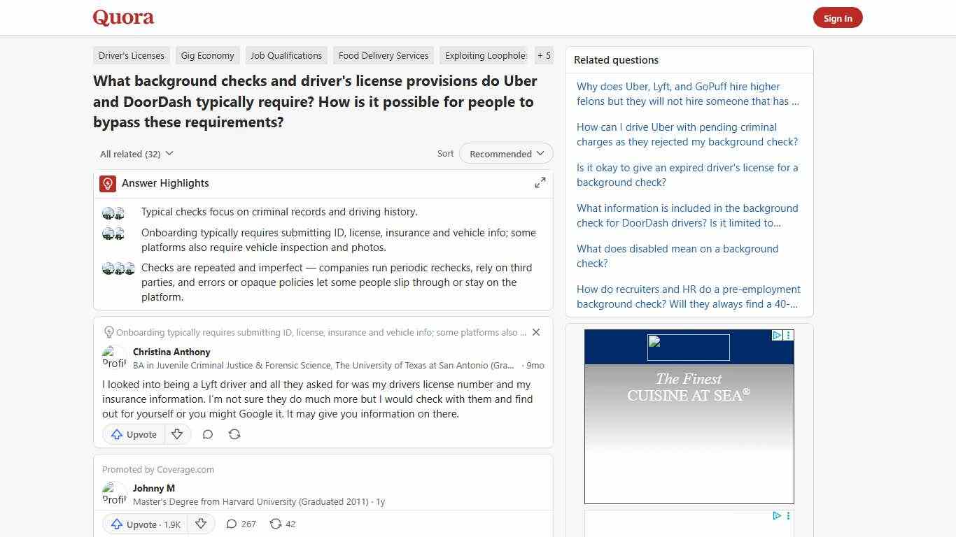 What background checks and driver's license provisions do Uber and DoorDash typically require? How is it possible for people to bypass these requirements? - Quora